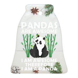 Funny Panda Design For Women Boys Girls Panda Bear Lover Ceramic Bell Ornament