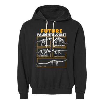 Future Paleontologist Dinosaur Fossil Paleontology Kids Boys Garment-Dyed Fleece Hoodie