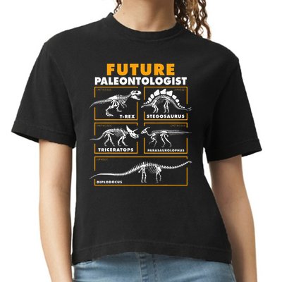 Future Paleontologist Dinosaur Fossil Paleontology Kids Boys Comfort Colors Boxy T-Shirt