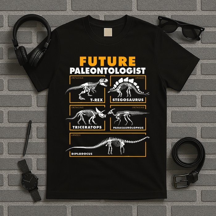 Future Paleontologist Dinosaur Fossil Paleontology Kids Boys T-Shirt