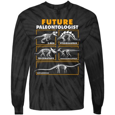 Future Paleontologist Dinosaur Fossil Paleontology Kids Boys Tie-Dye Long Sleeve Shirt