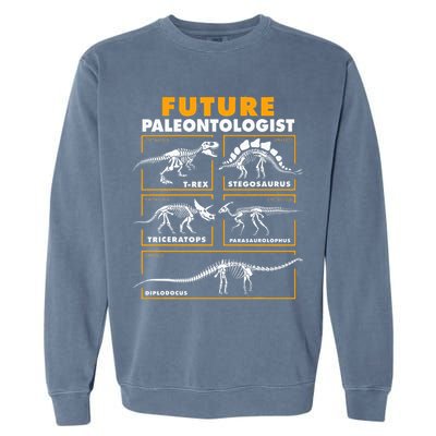 Future Paleontologist Dinosaur Fossil Paleontology Kids Boys Garment-Dyed Sweatshirt