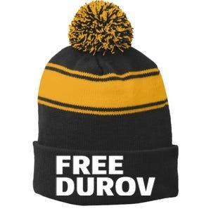 Free Pavel Durov Privacy Is Not A Crime Stripe Pom Pom Beanie