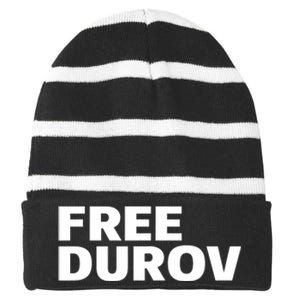 Free Pavel Durov Privacy Is Not A Crime Striped Beanie with Solid Band