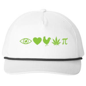 Funny Pi Day I Love Chicken Pot Pie Marijuana Math Gift Funny Gift Snapback Five-Panel Rope Hat