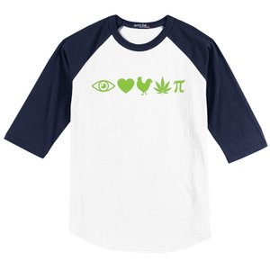 Funny Pi Day I Love Chicken Pot Pie Marijuana Math Gift Funny Gift Baseball Sleeve Shirt