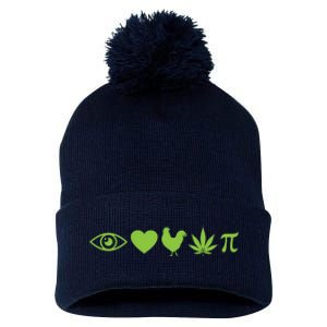 Funny Pi Day I Love Chicken Pot Pie Marijuana Math Gift Funny Gift Pom Pom 12in Knit Beanie