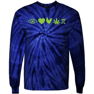 Funny Pi Day I Love Chicken Pot Pie Marijuana Math Gift Funny Gift Tie-Dye Long Sleeve Shirt