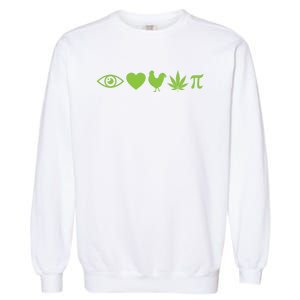 Funny Pi Day I Love Chicken Pot Pie Marijuana Math Gift Funny Gift Garment-Dyed Sweatshirt