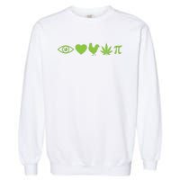 Funny Pi Day I Love Chicken Pot Pie Marijuana Math Gift Funny Gift Garment-Dyed Sweatshirt