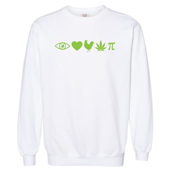 Funny Pi Day I Love Chicken Pot Pie Marijuana Math Gift Funny Gift Garment-Dyed Sweatshirt