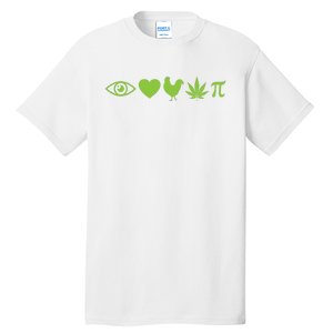 Funny Pi Day I Love Chicken Pot Pie Marijuana Math Gift Funny Gift Tall T-Shirt