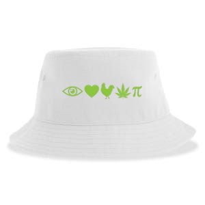 Funny Pi Day I Love Chicken Pot Pie Marijuana Math Gift Funny Gift Sustainable Bucket Hat