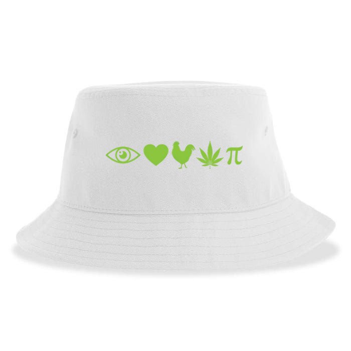 Funny Pi Day I Love Chicken Pot Pie Marijuana Math Gift Funny Gift Sustainable Bucket Hat