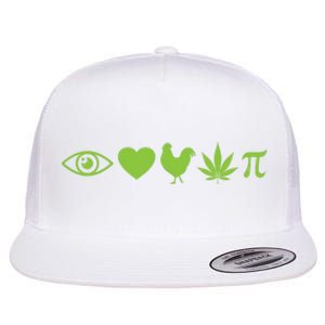 Funny Pi Day I Love Chicken Pot Pie Marijuana Math Gift Funny Gift Flat Bill Trucker Hat