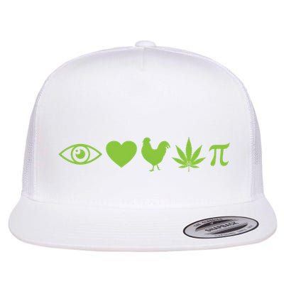 Funny Pi Day I Love Chicken Pot Pie Marijuana Math Gift Funny Gift Flatbill Hat