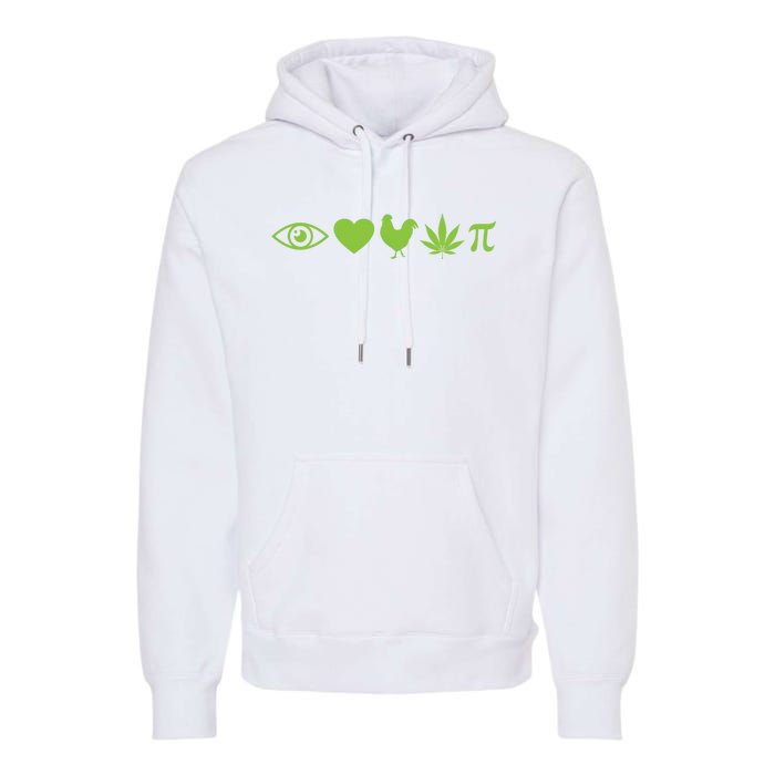 Funny Pi Day I Love Chicken Pot Pie Marijuana Math Gift Funny Gift Premium Hoodie