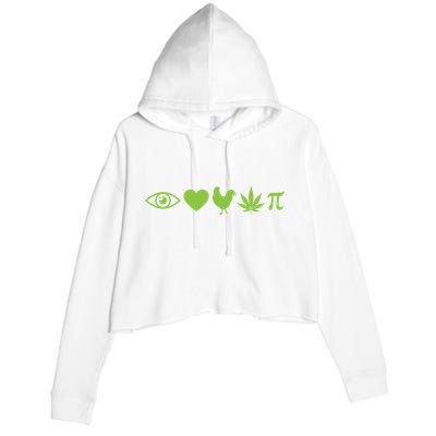 Funny Pi Day I Love Chicken Pot Pie Marijuana Math Gift Funny Gift Crop Fleece Hoodie