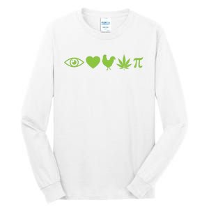 Funny Pi Day I Love Chicken Pot Pie Marijuana Math Gift Funny Gift Tall Long Sleeve T-Shirt