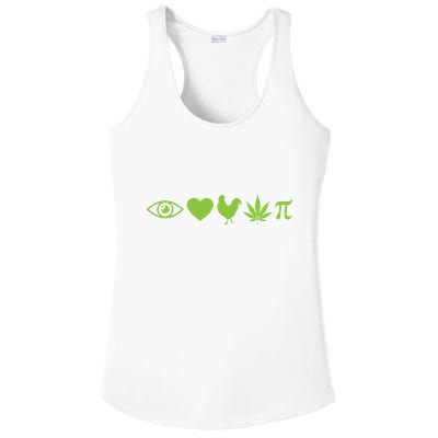 Funny Pi Day I Love Chicken Pot Pie Marijuana Math Gift Funny Gift Ladies PosiCharge Competitor Racerback Tank