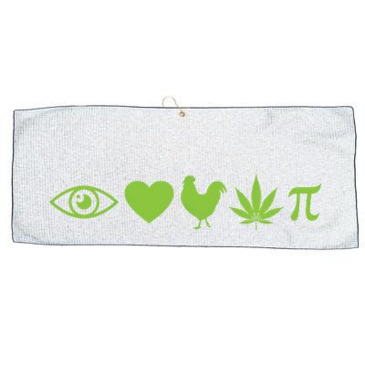 Funny Pi Day I Love Chicken Pot Pie Marijuana Math Gift Funny Gift Large Microfiber Waffle Golf Towel