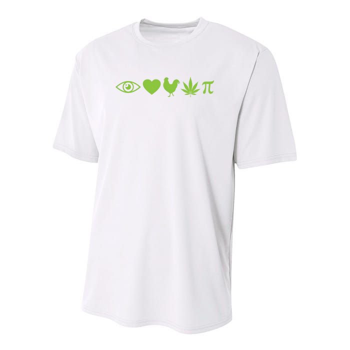 Funny Pi Day I Love Chicken Pot Pie Marijuana Math Gift Funny Gift Youth Performance Sprint T-Shirt