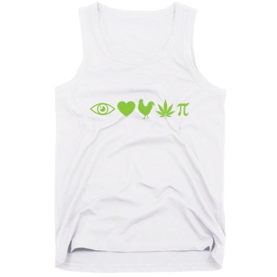 Funny Pi Day I Love Chicken Pot Pie Marijuana Math Gift Funny Gift Tank Top