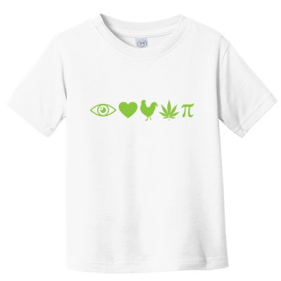 Funny Pi Day I Love Chicken Pot Pie Marijuana Math Gift Funny Gift Toddler T-Shirt