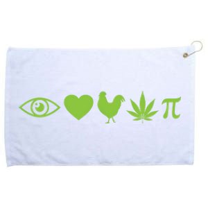 Funny Pi Day I Love Chicken Pot Pie Marijuana Math Gift Funny Gift Grommeted Golf Towel