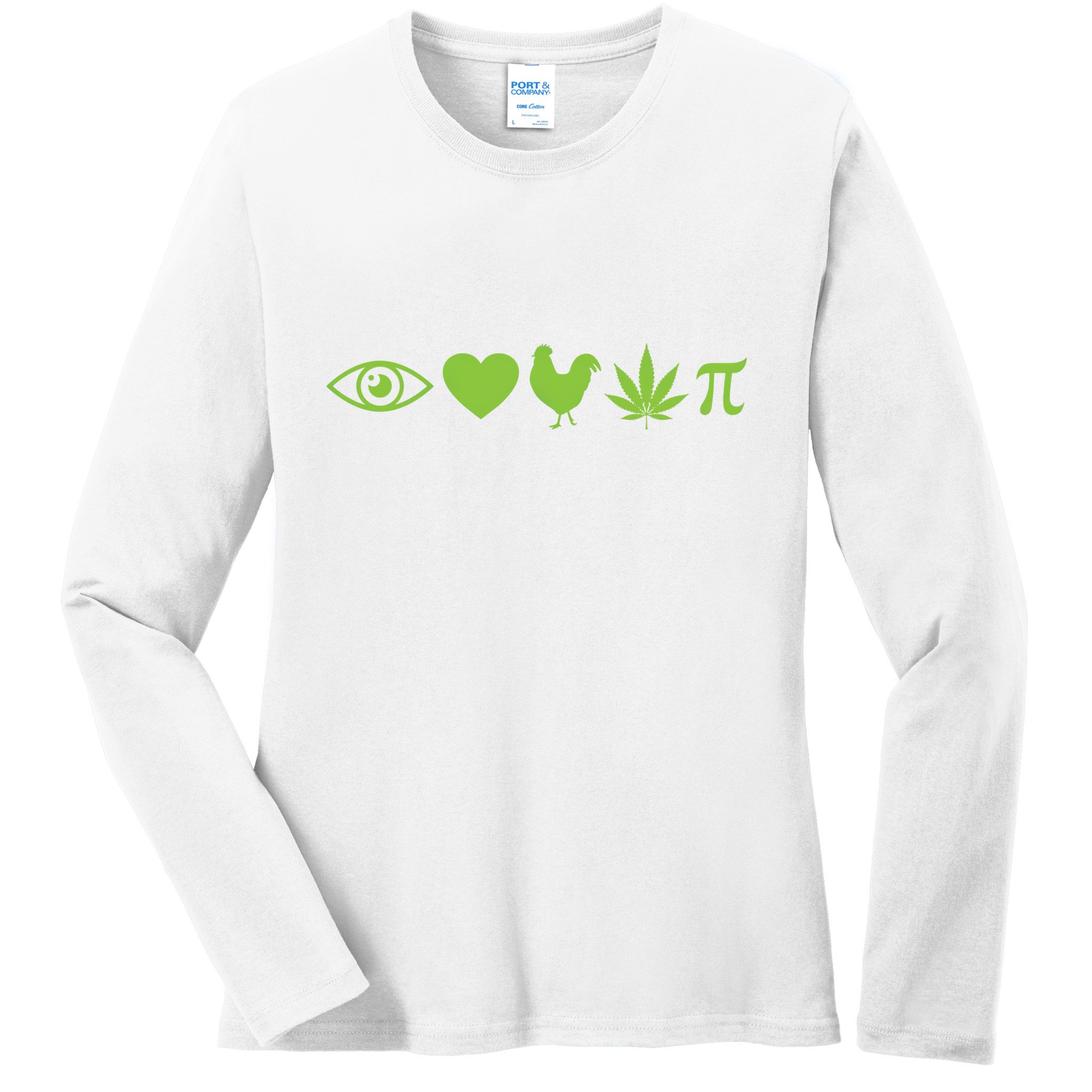 Funny Pi Day I Love Chicken Pot Pie Marijuana Math Gift Funny Gift Ladies Long Sleeve Shirt