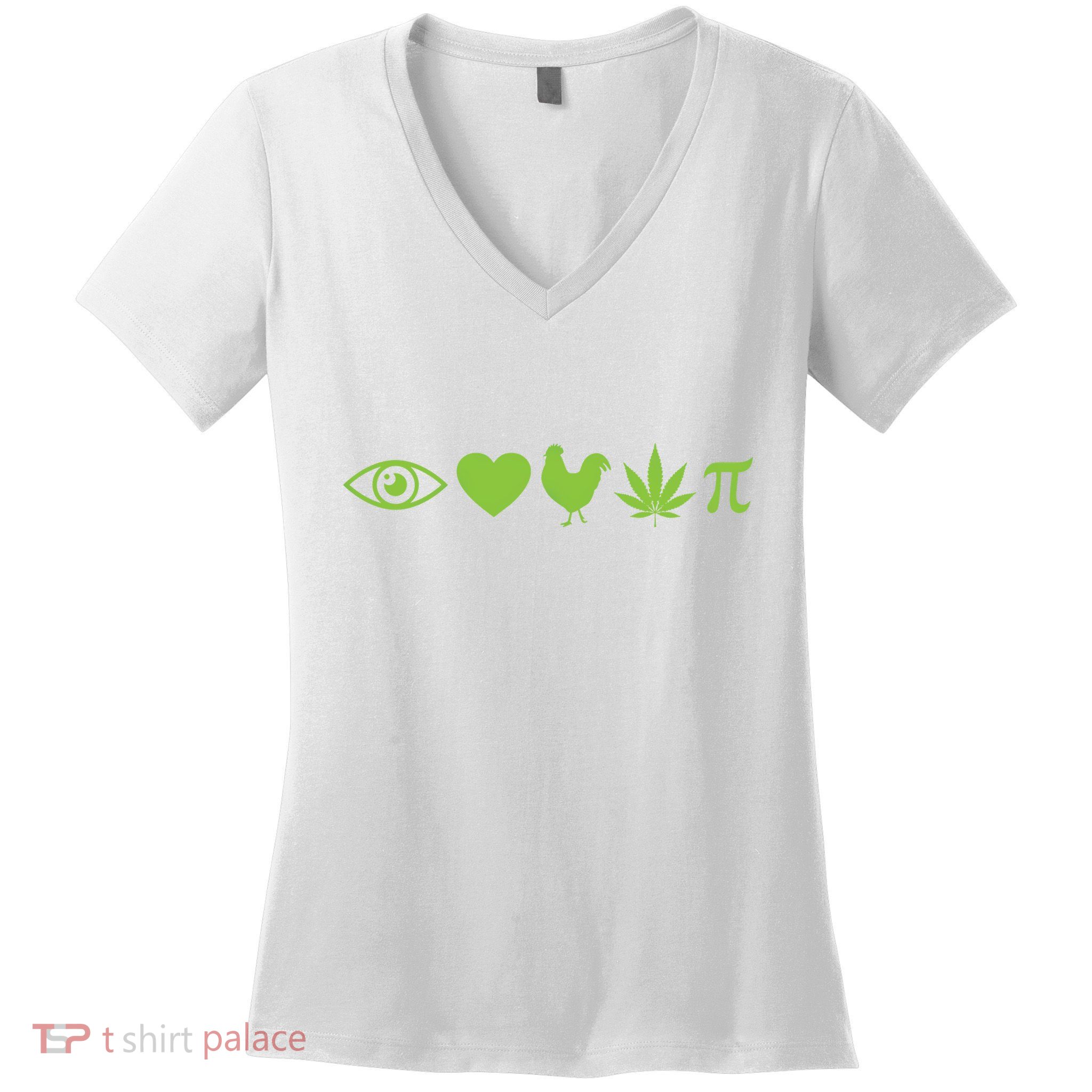 Funny Pi Day I Love Chicken Pot Pie Marijuana Math Gift Funny Gift Women's V-Neck T-Shirt