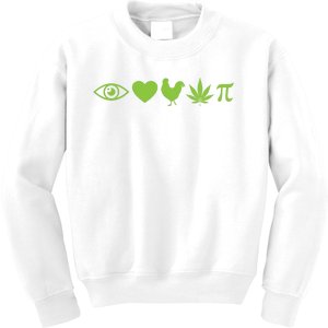 Funny Pi Day I Love Chicken Pot Pie Marijuana Math Gift Funny Gift Kids Sweatshirt