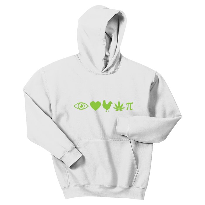 Funny Pi Day I Love Chicken Pot Pie Marijuana Math Gift Funny Gift Kids Hoodie