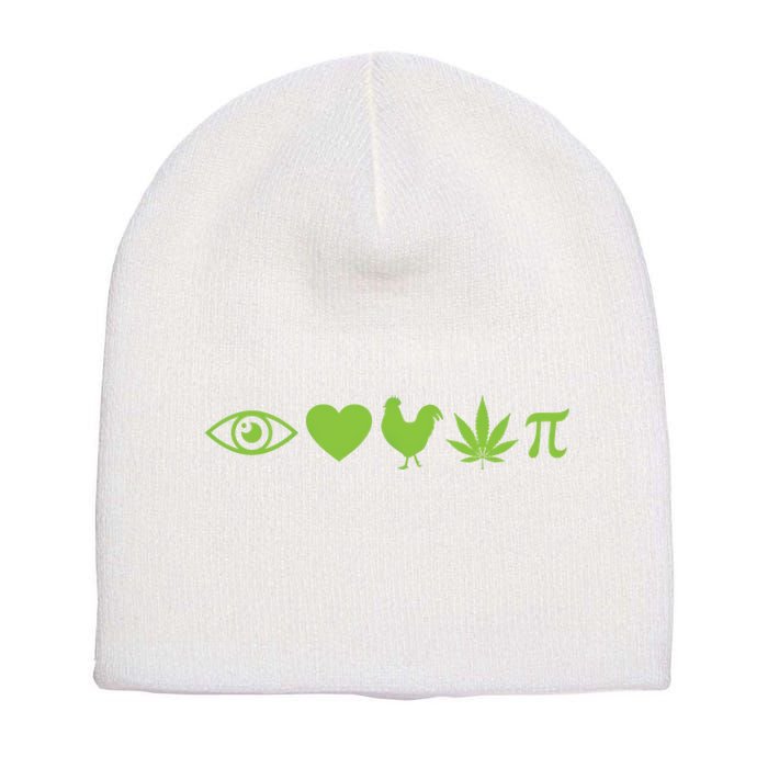 Funny Pi Day I Love Chicken Pot Pie Marijuana Math Gift Funny Gift Short Acrylic Beanie