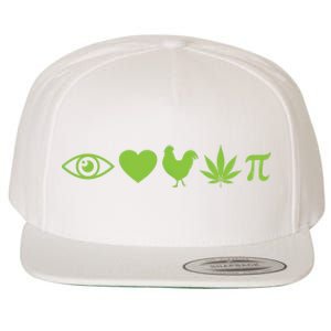 Funny Pi Day I Love Chicken Pot Pie Marijuana Math Gift Funny Gift Wool Snapback Cap