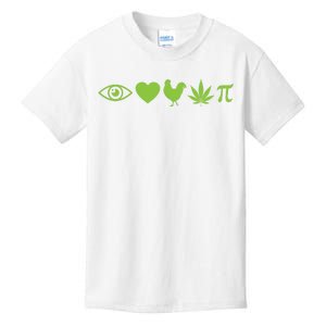 Funny Pi Day I Love Chicken Pot Pie Marijuana Math Gift Funny Gift Kids T-Shirt