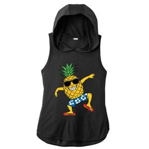 Funny Pineapple Dance Tropical And Playful Design Ladies PosiCharge Tri-Blend Wicking Draft Hoodie Tank