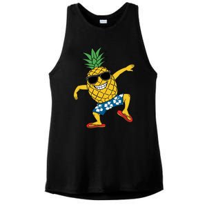 Funny Pineapple Dance Tropical And Playful Design Ladies PosiCharge Tri-Blend Wicking Tank