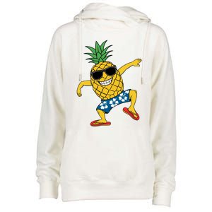 Funny Pineapple Dance Tropical And Playful Design Womens Funnel Neck Pullover Hood