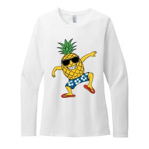 Funny Pineapple Dance Tropical And Playful Design Womens CVC Long Sleeve Shirt