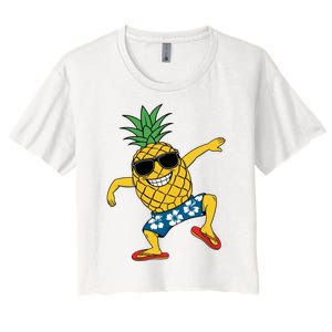 Funny Pineapple Dance Tropical And Playful Design Women's Crop Top Tee