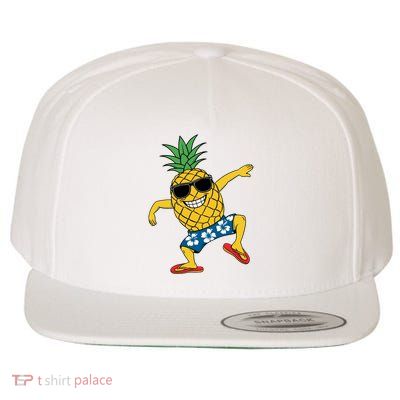 Funny Pineapple Dance Tropical And Playful Design Wool Snapback Cap