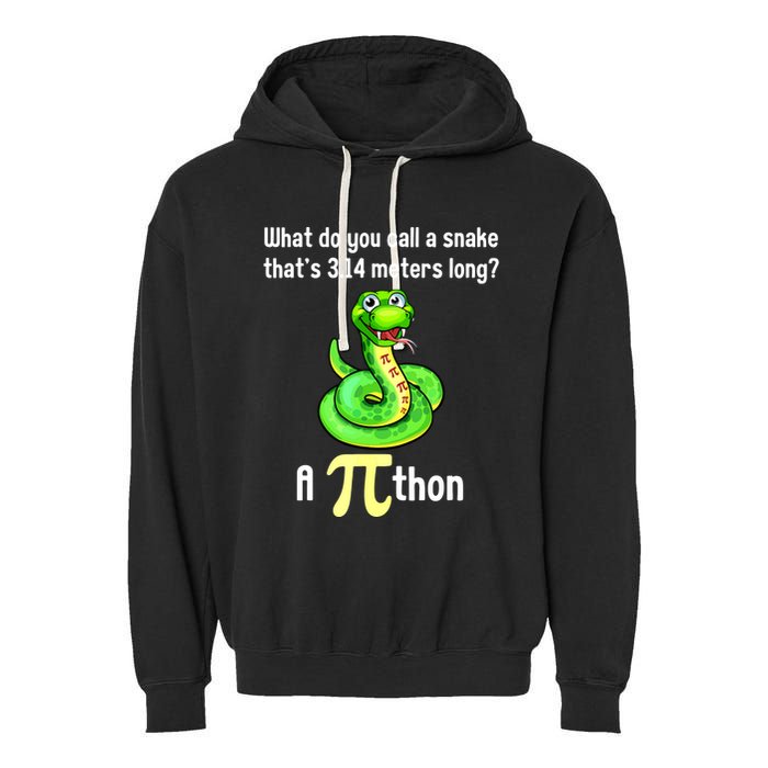 Funny Pi Day Puns Pithon Math Teacher Jokes Garment-Dyed Fleece Hoodie