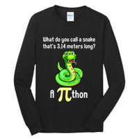 Funny Pi Day Puns Pithon Math Teacher Jokes Tall Long Sleeve T-Shirt