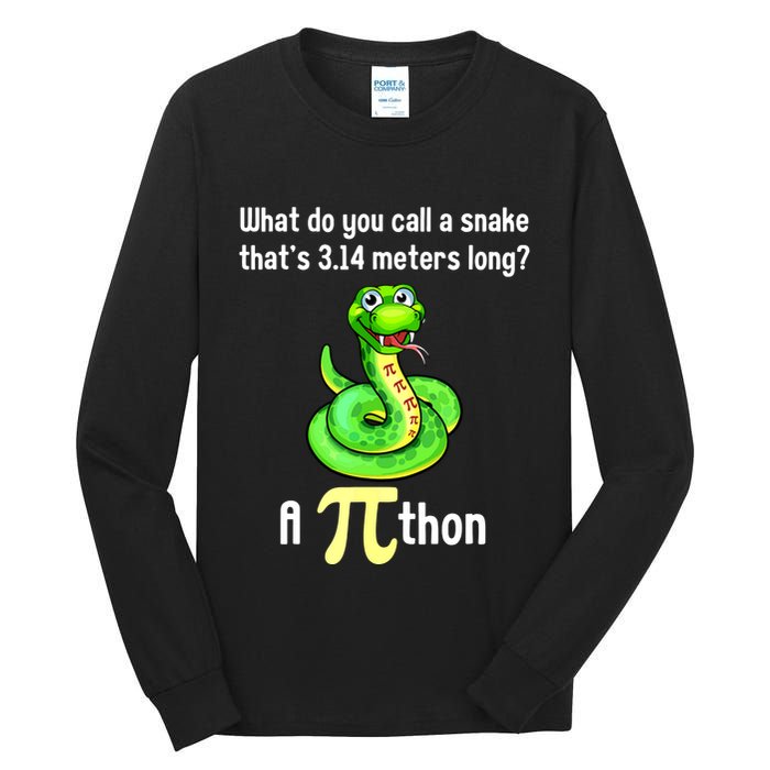 Funny Pi Day Puns Pithon Math Teacher Jokes Tall Long Sleeve T-Shirt