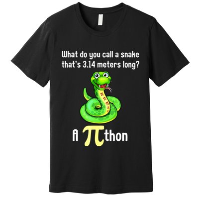 Funny Pi Day Puns Pithon Math Teacher Jokes Premium T-Shirt
