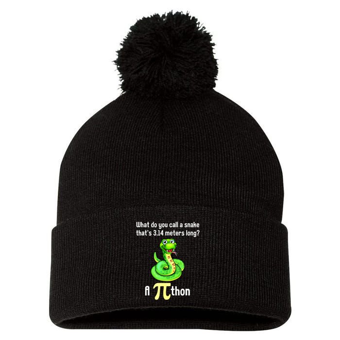 Funny Pi Day Puns Pithon Math Teacher Jokes Pom Pom 12in Knit Beanie