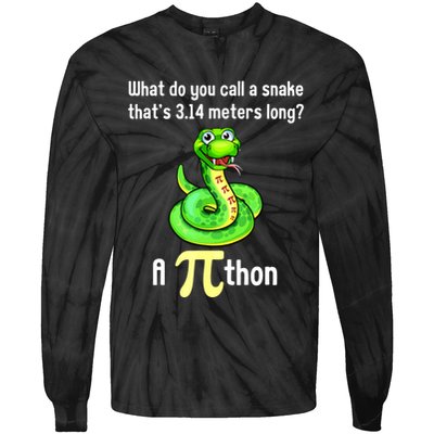 Funny Pi Day Puns Pithon Math Teacher Jokes Tie-Dye Long Sleeve Shirt