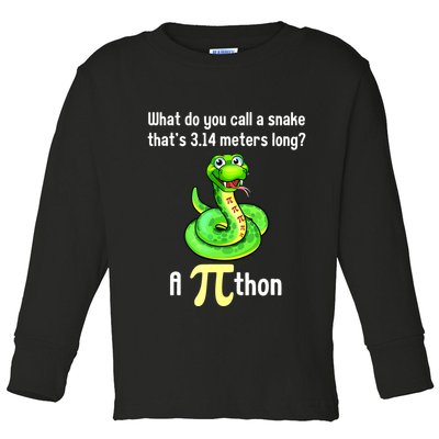 Funny Pi Day Puns Pithon Math Teacher Jokes Toddler Long Sleeve Shirt