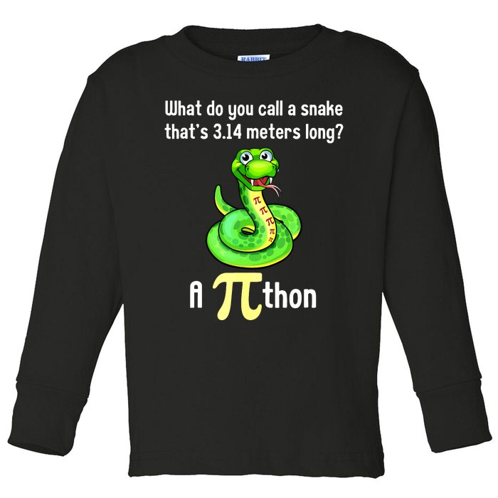 Funny Pi Day Puns Pithon Math Teacher Jokes Toddler Long Sleeve Shirt